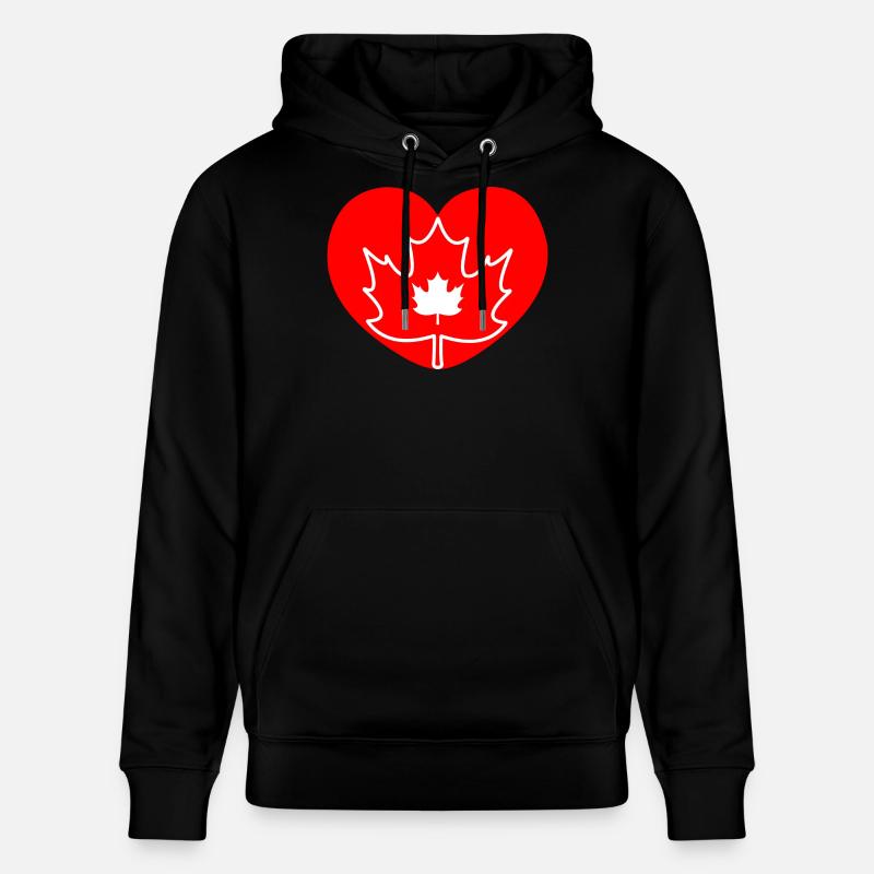 Cœur du Canada feuille d’érable - Sweat à capuche bio CRUISER Stanley/Stella Unisexe - noir