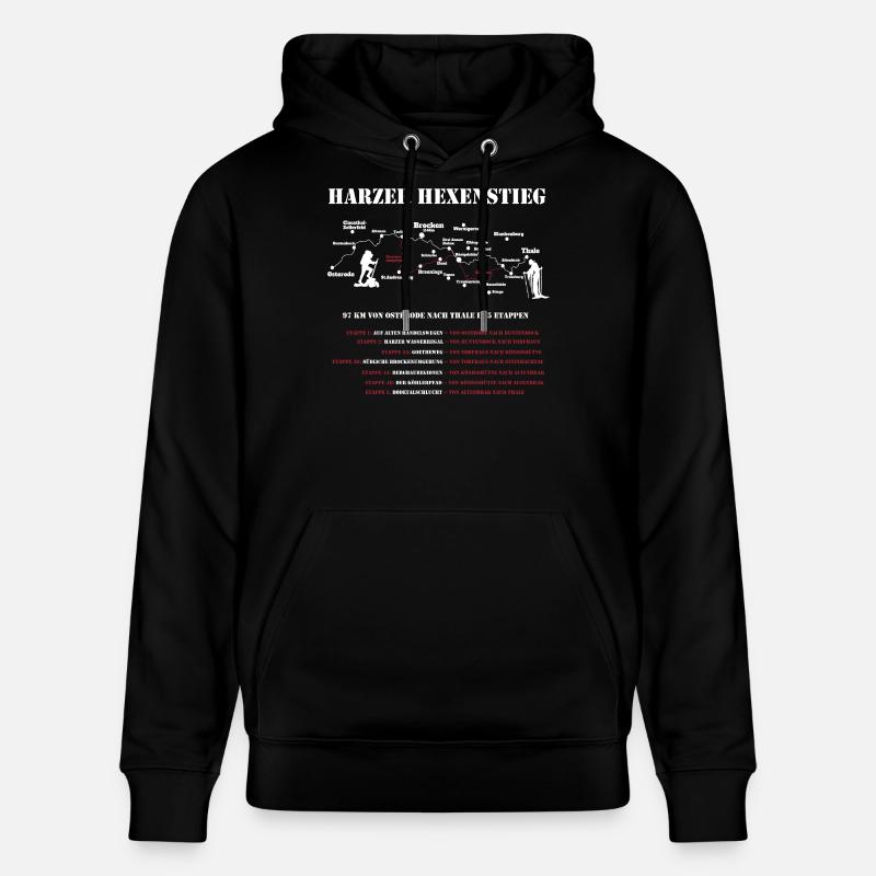 Harzer Hexenstieg Wandergruppen - 5 Etappe - Stanley/Stella Unisex Bio-Hoodie CRUISER - Schwarz