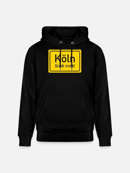 Cologne place name sign Germany - Stanley/Stella CRUISER Unisex Organic Hoodie - black