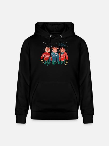 Hässlicher Weihnachtspullover - Frohe Weihnachten - Stanley/Stella Unisex Bio-Hoodie CRUISER  - Schwarz
