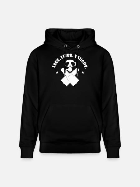 Skelett mit Sonnenbrille Kreuz - Stanley/Stella Unisex Bio-Hoodie CRUISER  - Schwarz