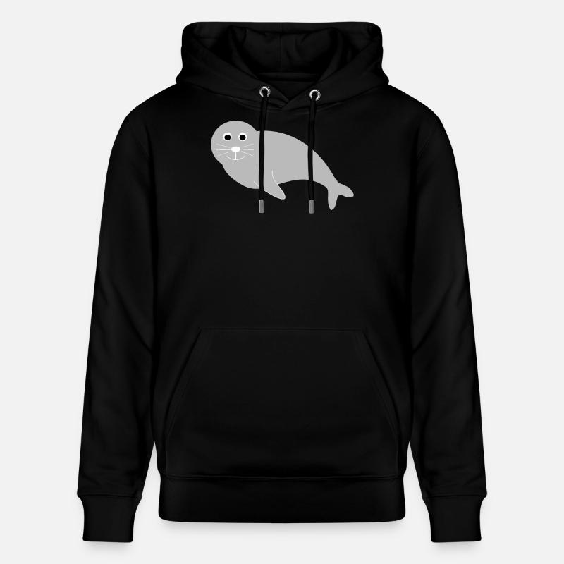 Sceaux, phoques, phoques, phoques animaux - Sweat à capuche bio CRUISER Stanley/Stella Unisexe - noir