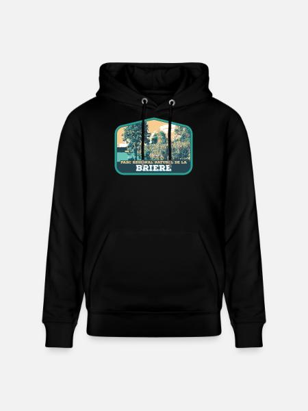 Brière Landscape Badge: Authentic Nature - Stanley/Stella CRUISER Unisex Organic Hoodie - black