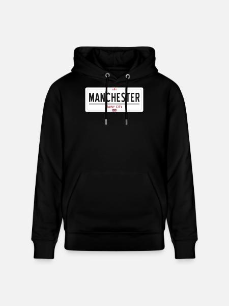 Manchester town sign - Stanley/Stella CRUISER Unisex Organic Hoodie - black