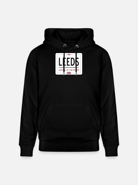 Leeds town sign - Stanley/Stella CRUISER Unisex Organic Hoodie - black