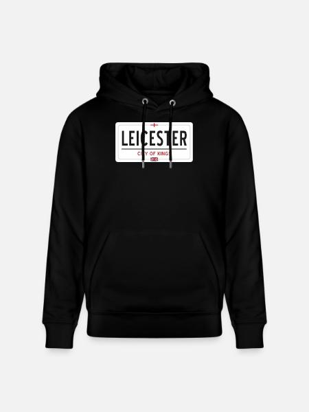 Leicester town sign - Stanley/Stella CRUISER Unisex Organic Hoodie - black