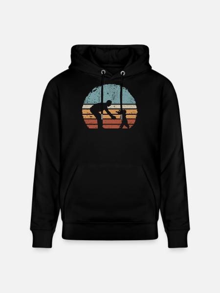 Sonnenuntergang Eltern- und Kind-Silhouette - Stanley/Stella Unisex Bio-Hoodie CRUISER  - Schwarz