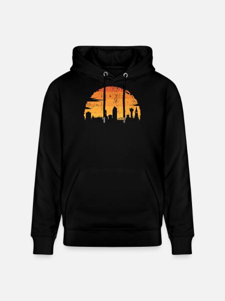 Urban Sunset Silhouette - Stanley/Stella CRUISER Unisex Organic Hoodie - black