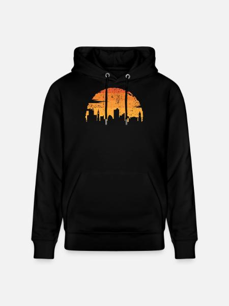 Sunset City Silhouette - Stanley/Stella CRUISER Unisex Organic Hoodie - black