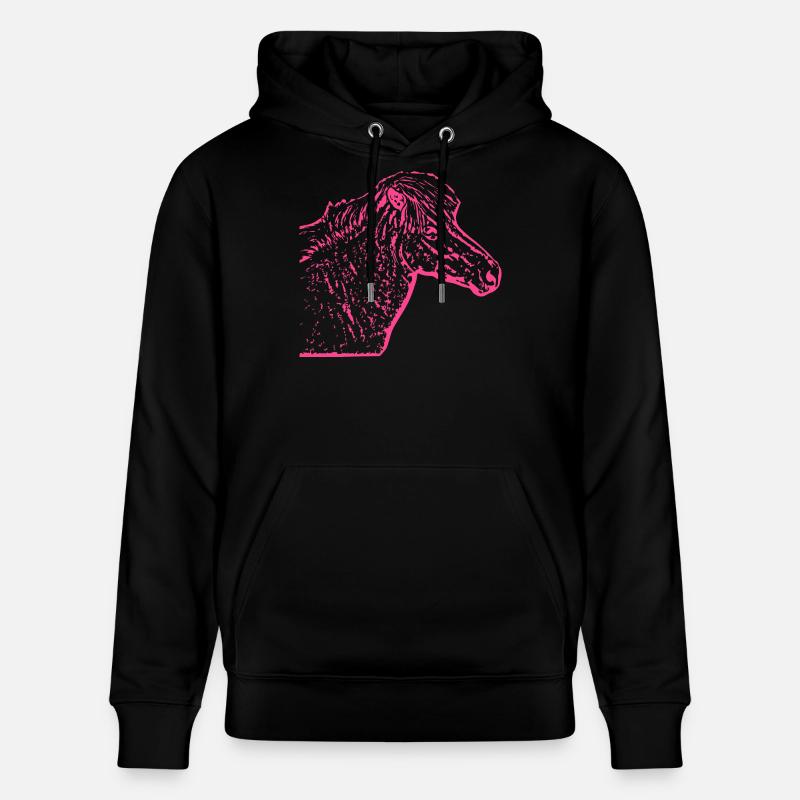 Cheval rose rose - Sweat à capuche bio CRUISER Stanley/Stella Unisexe - noir