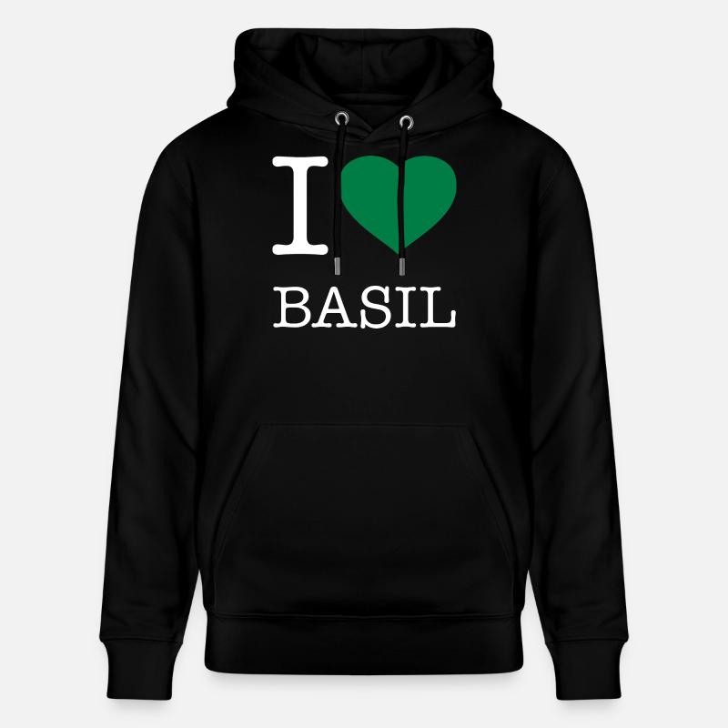 I LOVE BASIL Basilikum - Stanley/Stella Unisex Bio-Hoodie CRUISER  - Schwarz