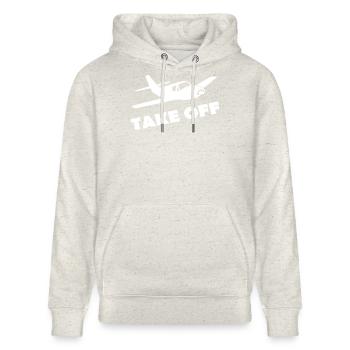TAKE OFF - Stanley/Stella CRUISER Unisex Organic Hoodie - heather oatmeal - Front - Alina (178cm) & Michal (187cm)