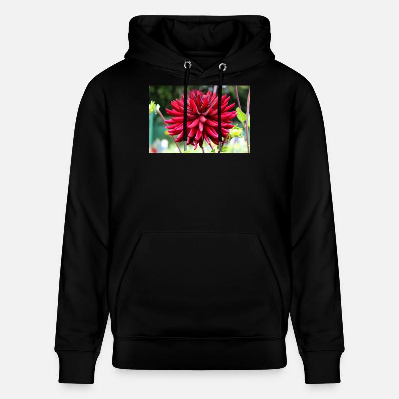 Dahlia Fleur Rouge, Fleur - Sweat à capuche bio CRUISER Stanley/Stella Unisexe - noir