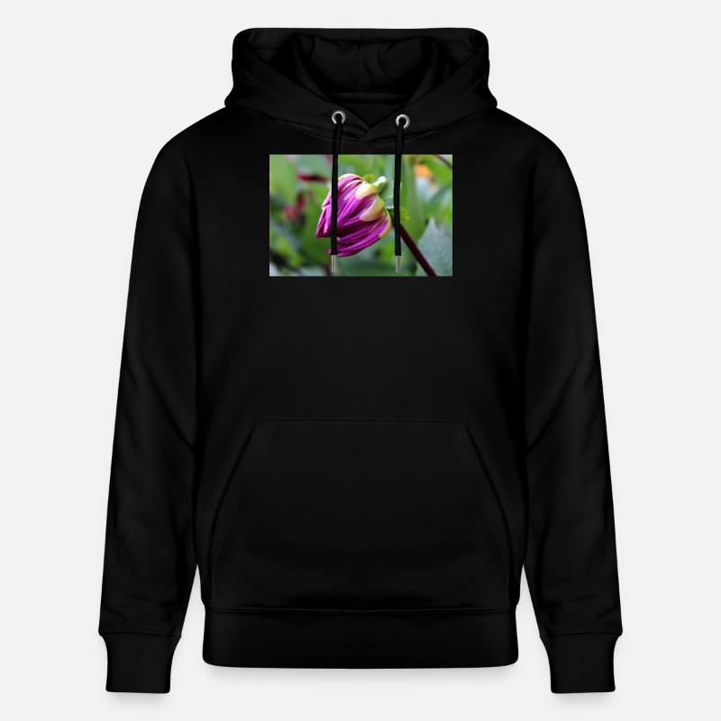 Fleur de Dahlia rouge violet, fleur - Sweat à capuche bio CRUISER Stanley/Stella Unisexe - noir