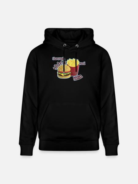 Burger with fries - Stanley/Stella CRUISER Unisex Organic Hoodie - black