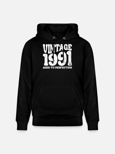 Millésime 1991 - Sweat à capuche bio CRUISER Stanley/Stella Unisexe - noir