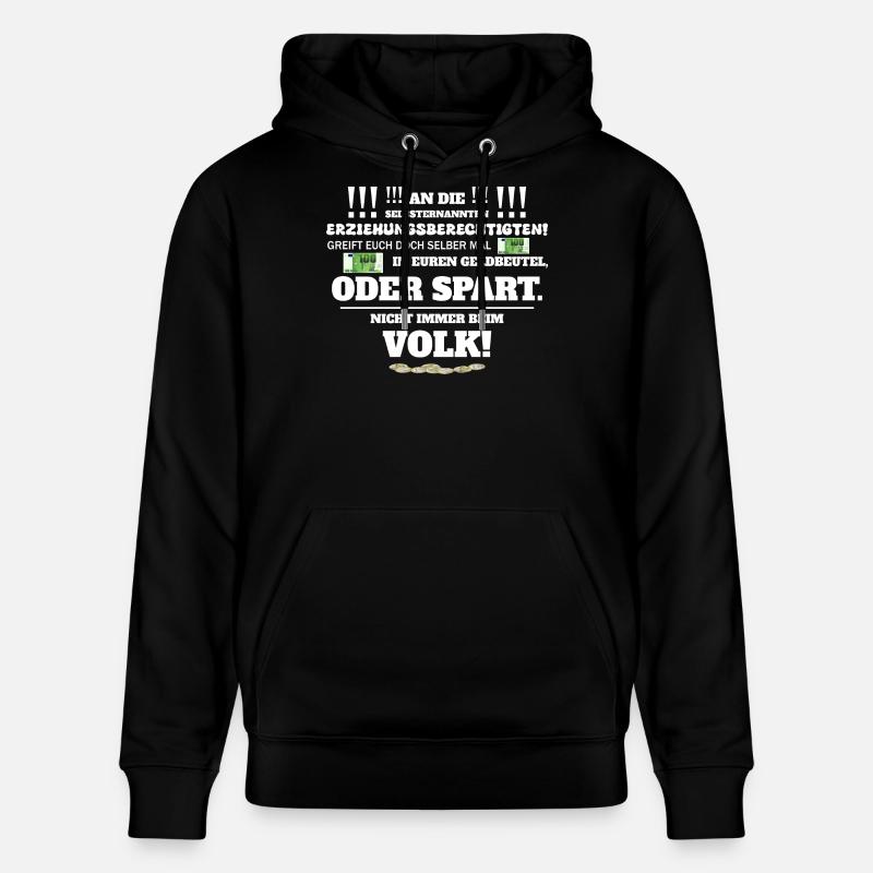 Nicht immer vom Volk - Stanley/Stella Unisex Bio-Hoodie CRUISER  - Schwarz