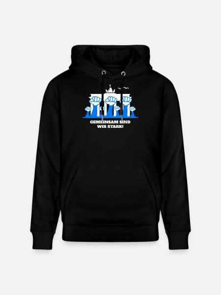 Together we are strong - Stanley/Stella CRUISER Unisex Organic Hoodie - black