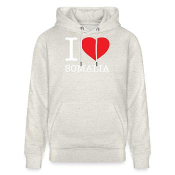 I LOVE SOMALIA - Stanley/Stella Unisex Bio-Hoodie CRUISER  - Beige meliert - Vorne - Alina (178cm) & Michal (187cm)