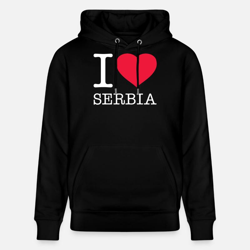 J’AIME LA SERBIE Serbien - Sweat à capuche bio CRUISER Stanley/Stella Unisexe - noir