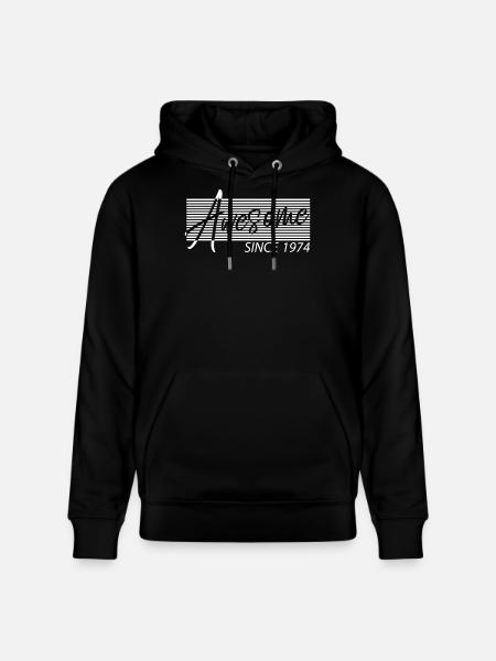 Awesome since 1974 Birthday Retro - Stanley/Stella CRUISER Unisex Organic Hoodie - black