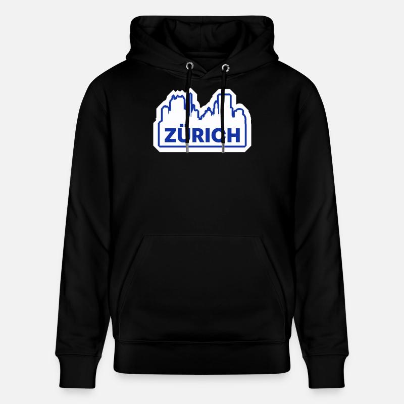 Impression du logo Zurich Skyline - Sweat à capuche bio CRUISER Stanley/Stella Unisexe - noir