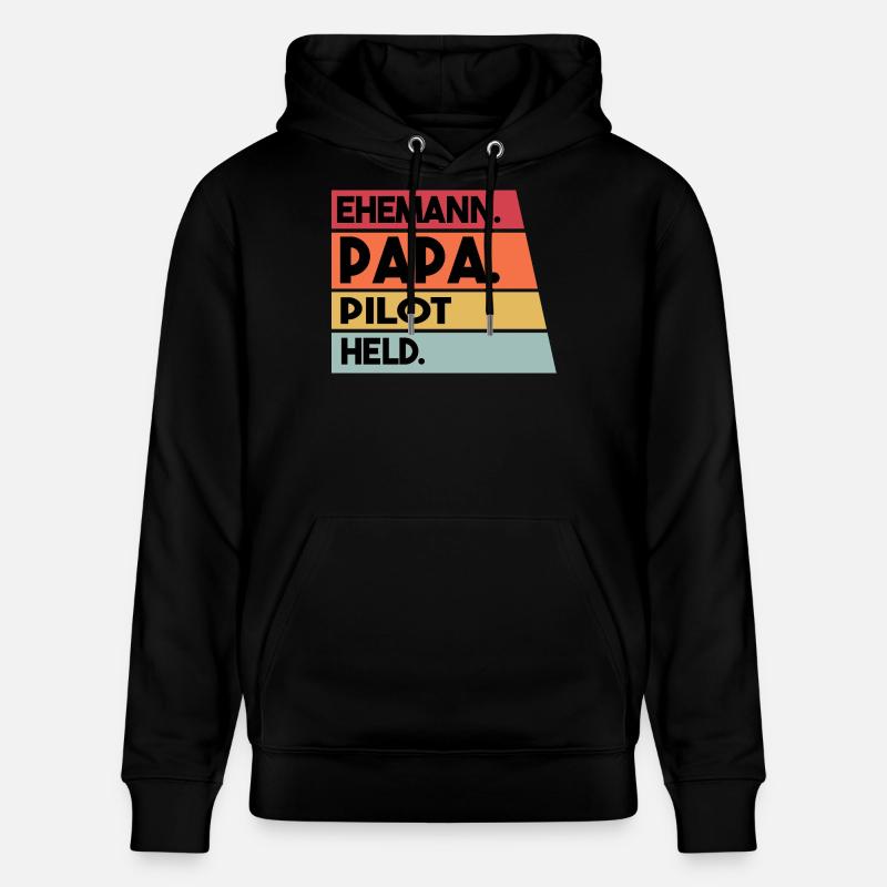 Ehemann Papa Pilot Held - Stanley/Stella Unisex Bio-Hoodie CRUISER  - Schwarz