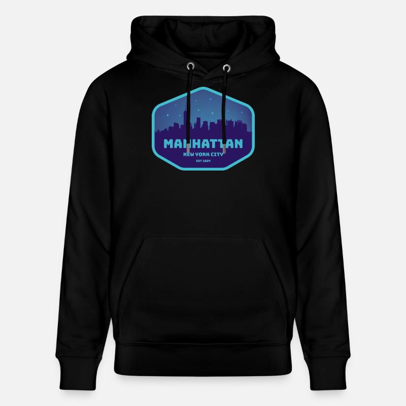 Manhattan, Nueva York - Sudadera con capucha ecológica unisex CRUISER de Stanley/Stella - negro