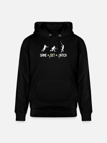 Tennis - Game Set Match - Stanley/Stella CRUISER Unisex Organic Hoodie - black