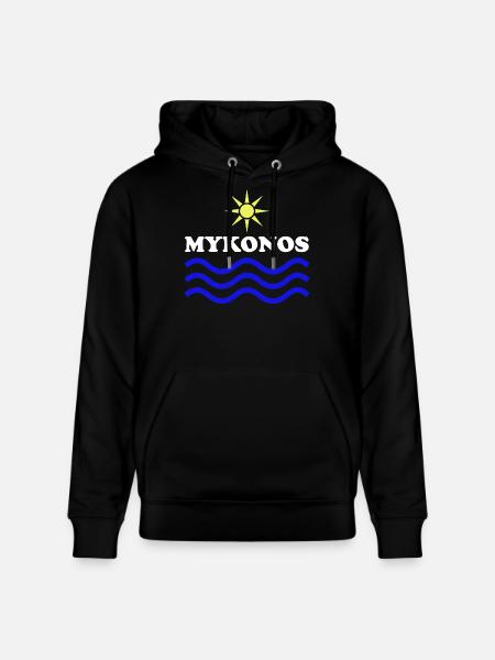 MYKONOS-GREECE Sun Water - Stanley/Stella CRUISER Unisex Organic Hoodie - black