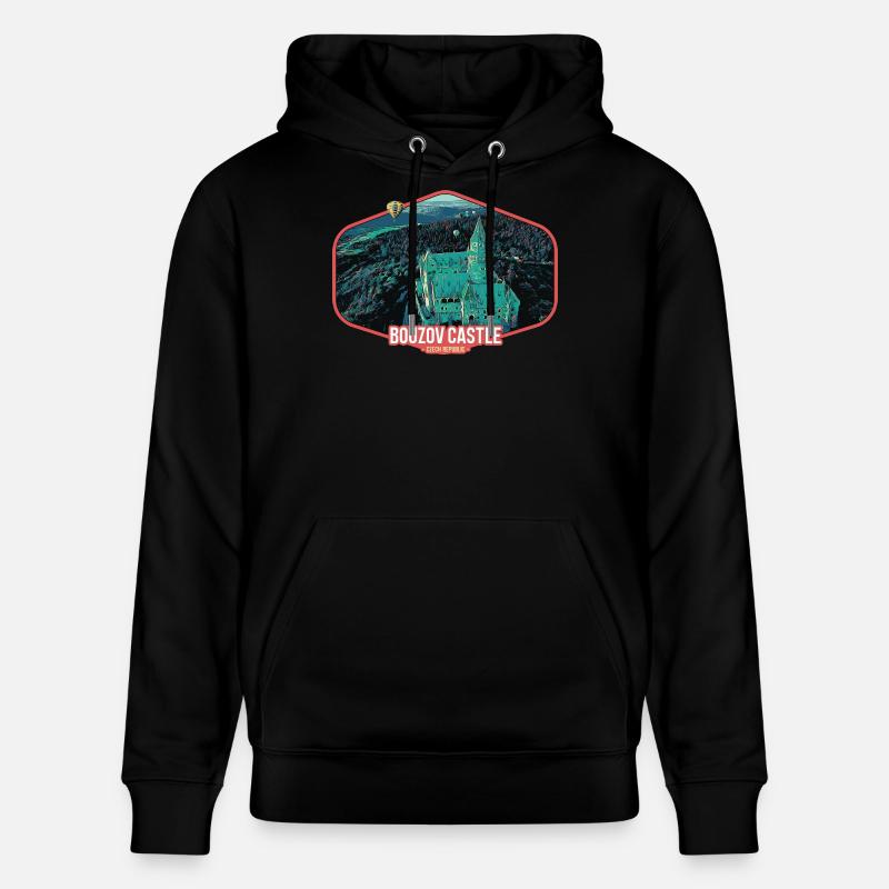 Illustration Château Bouzov en Tchéquie - Sweat à capuche bio CRUISER Stanley/Stella Unisexe - noir