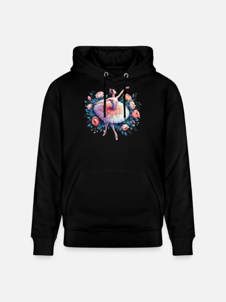 Ballet dancer with tutu - Stanley/Stella CRUISER Unisex Organic Hoodie - black