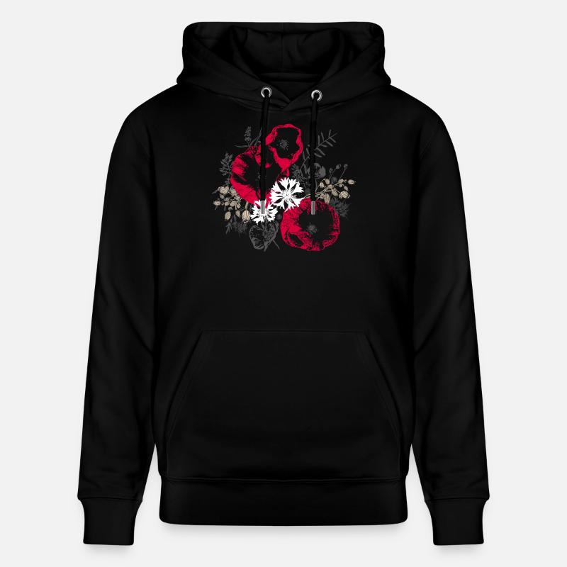 Coquelicots Bleuets Fleurs sauvages - Sweat à capuche bio CRUISER Stanley/Stella Unisexe - noir