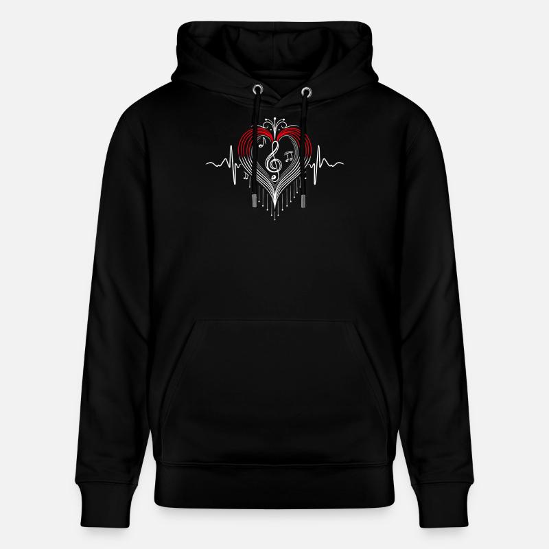 Heartbeat Music Heart Pulse Notes - Sweat à capuche bio CRUISER Stanley/Stella Unisexe - noir