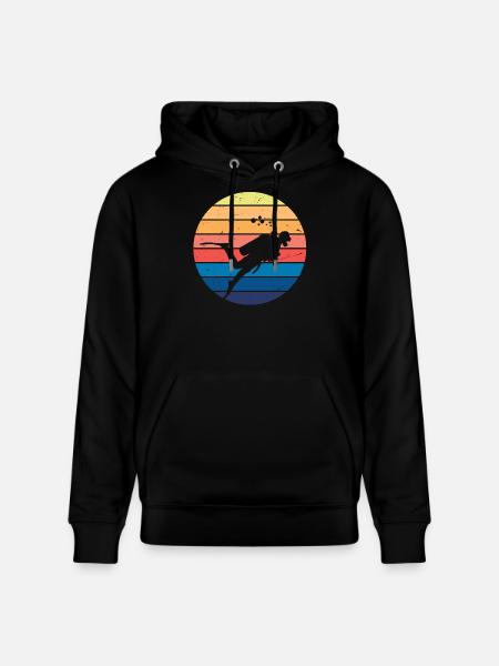 Retro Vibe Diver - Stanley/Stella CRUISER Unisex Organic Hoodie - black