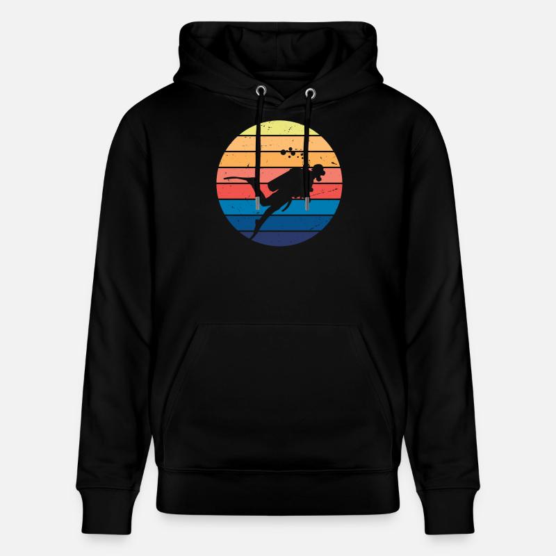 Plongeur Retro Vibe - Sweat à capuche bio CRUISER Stanley/Stella Unisexe - noir