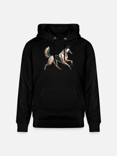 3D Geometric Origami Malinois Dog - Stanley/Stella CRUISER Unisex Organic Hoodie - black