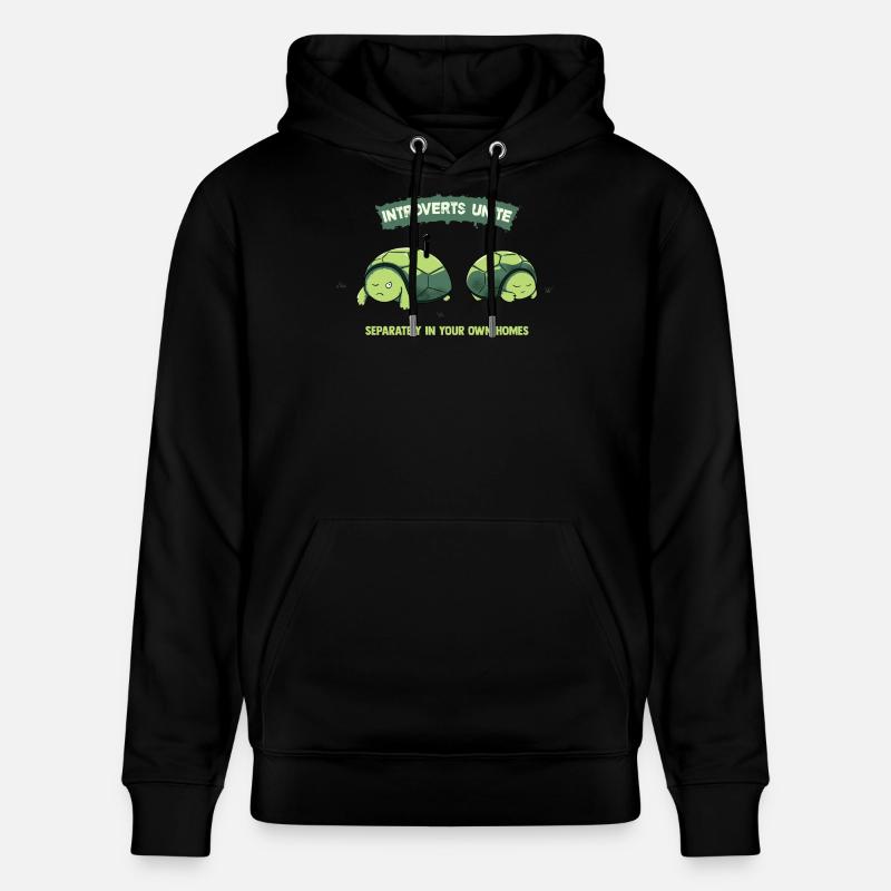 Les introvertis unissent les tortues - Sweat à capuche bio CRUISER Stanley/Stella Unisexe - noir