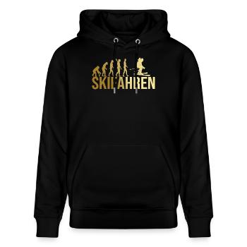 Evolution Skifahren - Stanley/Stella Unisex Bio-Hoodie CRUISER  - Schwarz - Vorne - Alina (178cm) & Michal (187cm)