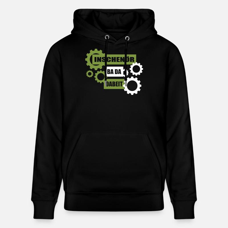 Inschenör ba da Oabeit, engineer at work - Stanley/Stella CRUISER Unisex Organic Hoodie - black
