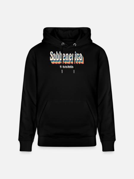 t-shirt Sicilia sabbenerica saluto siciliano - Felpa con cappuccio ecologica unisex CRUISER di Stanley/Stella - nero