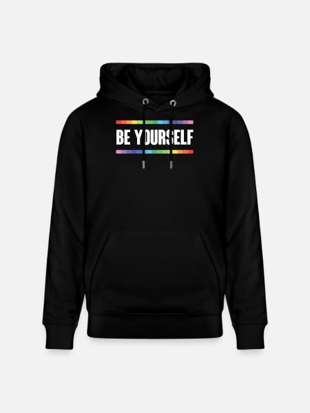 LGBTQ Pride Month - Be Yourself - Stanley/Stella CRUISER Unisex Organic Hoodie - black