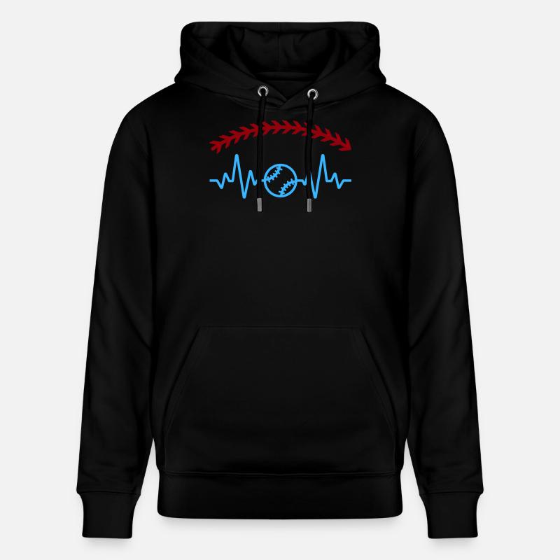 Heartbeat Baseball - Sweat à capuche bio CRUISER Stanley/Stella Unisexe - noir