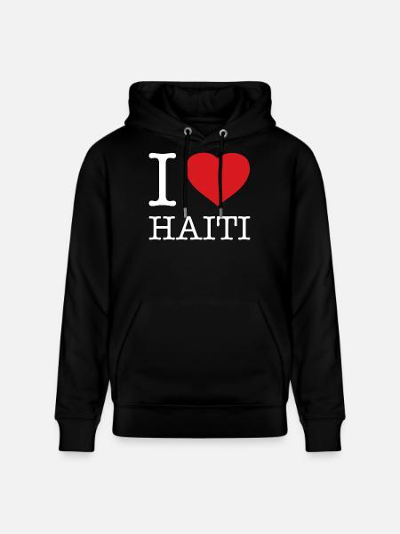 J'AIME HAÏTI - Sweat à capuche bio CRUISER Stanley/Stella Unisexe - noir
