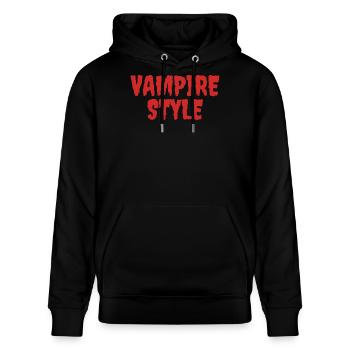 Vampirstil Verspieltes Grafikdesign - Stanley/Stella Unisex Bio-Hoodie CRUISER  - Schwarz - Vorne - Alina (178cm) & Michal (187cm)
