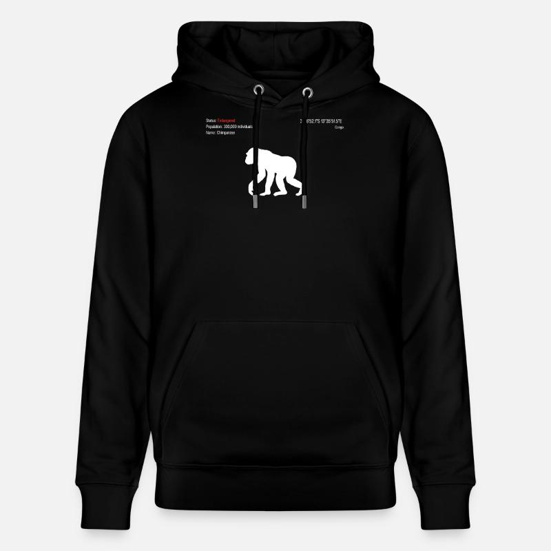 Chimpanzé - Sweat à capuche bio CRUISER Stanley/Stella Unisexe - noir