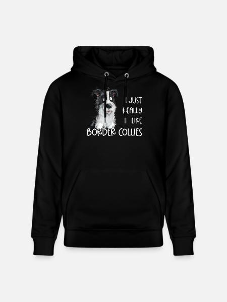 Droll Border Collie Dog Saying - Stanley/Stella CRUISER Unisex Organic Hoodie - black