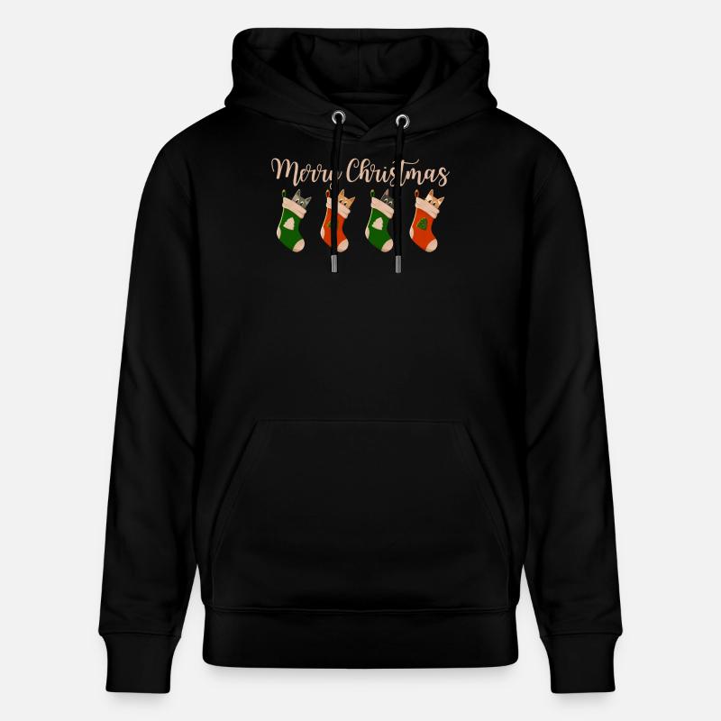 Joyeux Noël - Chats pour Noël - Sweat à capuche bio CRUISER Stanley/Stella Unisexe - noir
