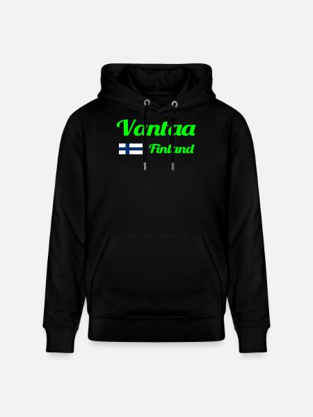 Vantaa Finland Print - Stanley/Stella CRUISER Unisex Organic Hoodie - black