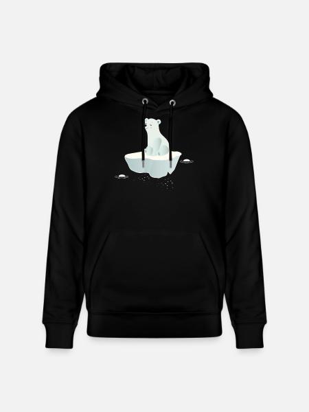 Träumender Eisbär auf einer Eisscholle - Stanley/Stella Unisex Bio-Hoodie CRUISER  - Schwarz